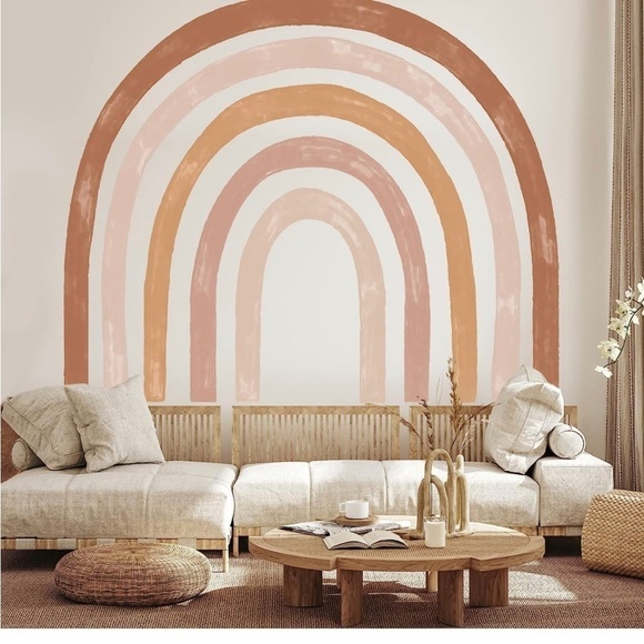 Rainbow Wall Decal 94.5 x 82.7 Inch Large Boho Vinyl Nursery Decor Peel & Stick - Picture 1 of 5